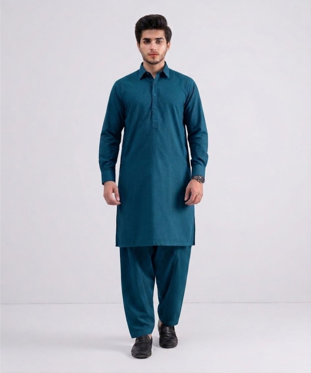 Teal Cotton Suit