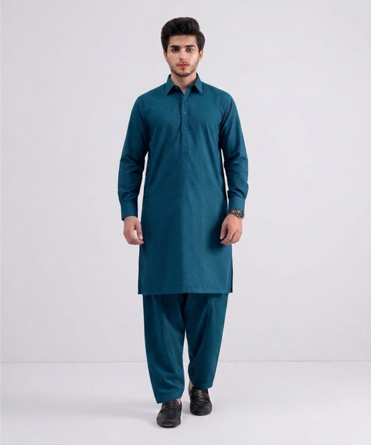 Teal Cotton Suit