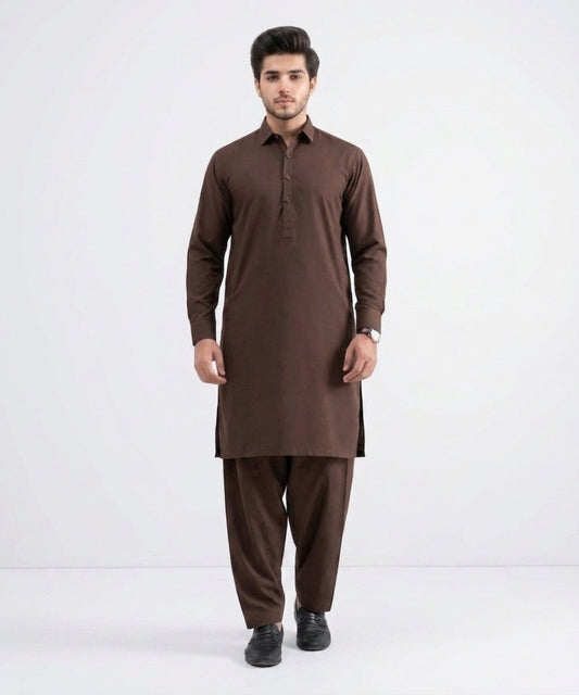 Brown Cotton Suit