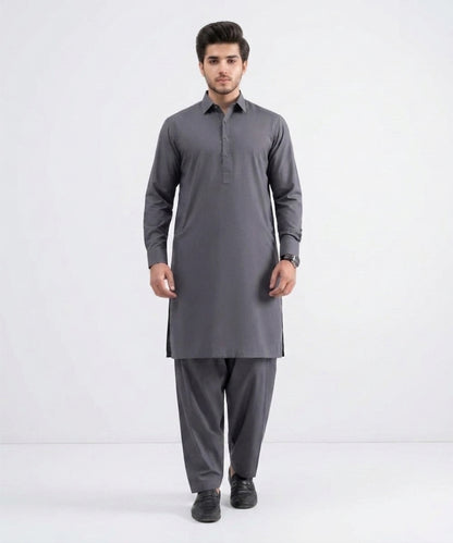 Grey Cotton Suit