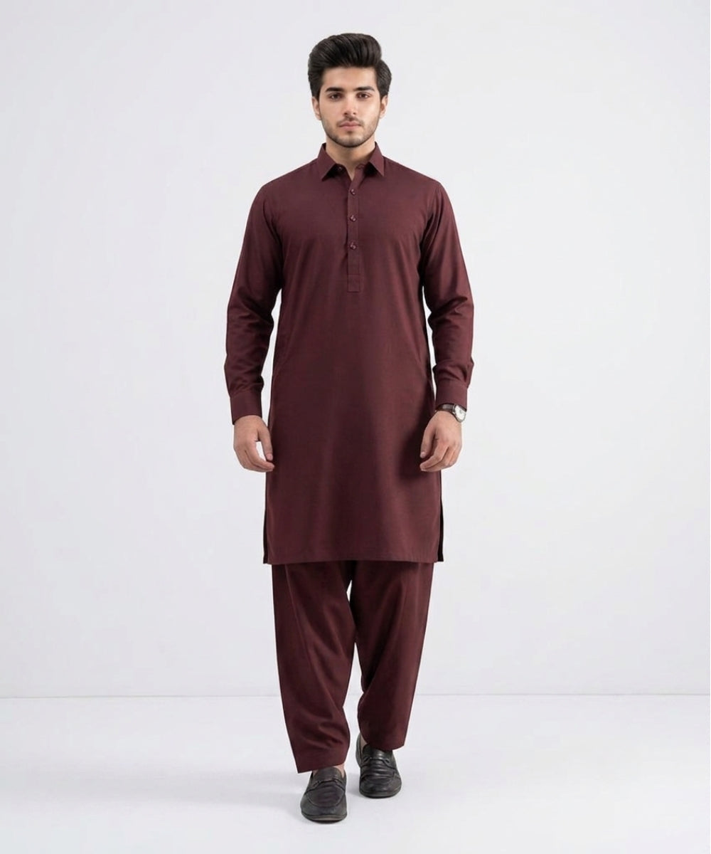Maroon Cotton Suit