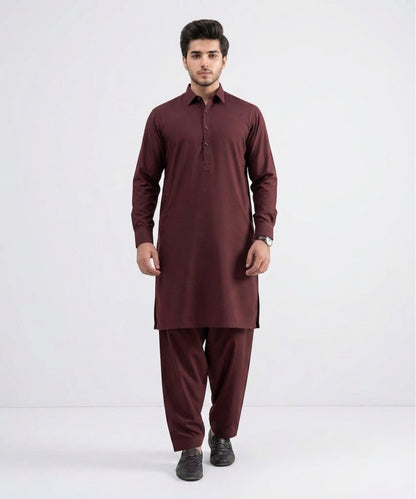 Maroon Cotton Suit