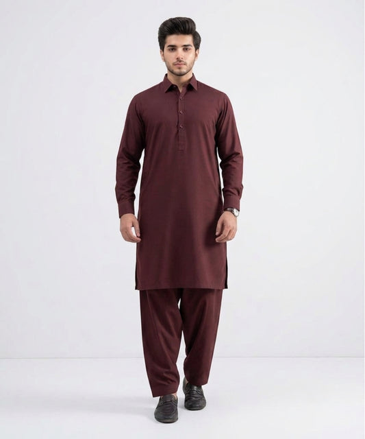 Maroon Cotton Suit