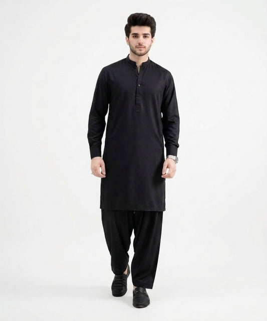 Jet Black Wash and Wear Suit