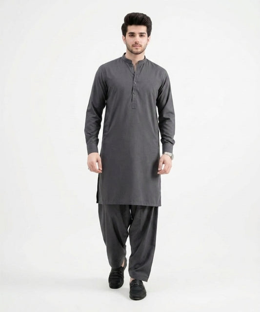 Dark Grey Wash and Wear Suit