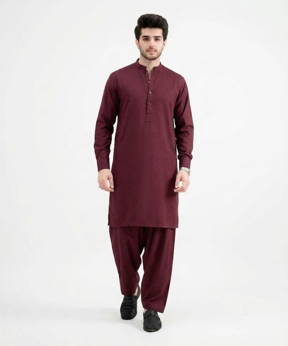 Maroon Wash and Wear Suit