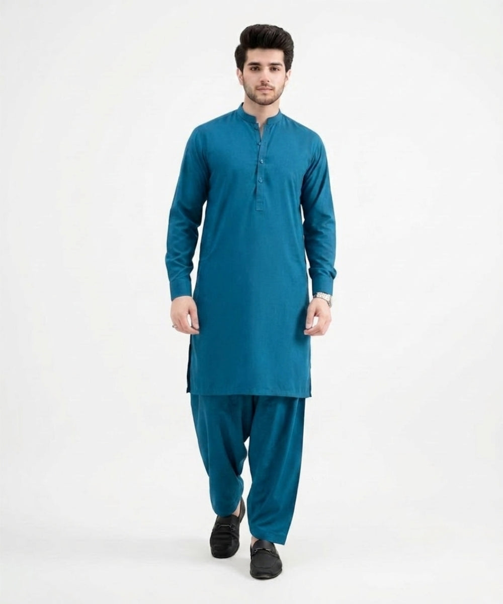 Teal Blue Wash and Wear Suit