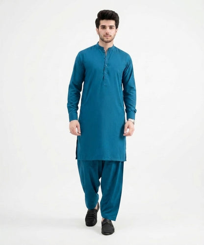 Teal Blue Wash and Wear Suit